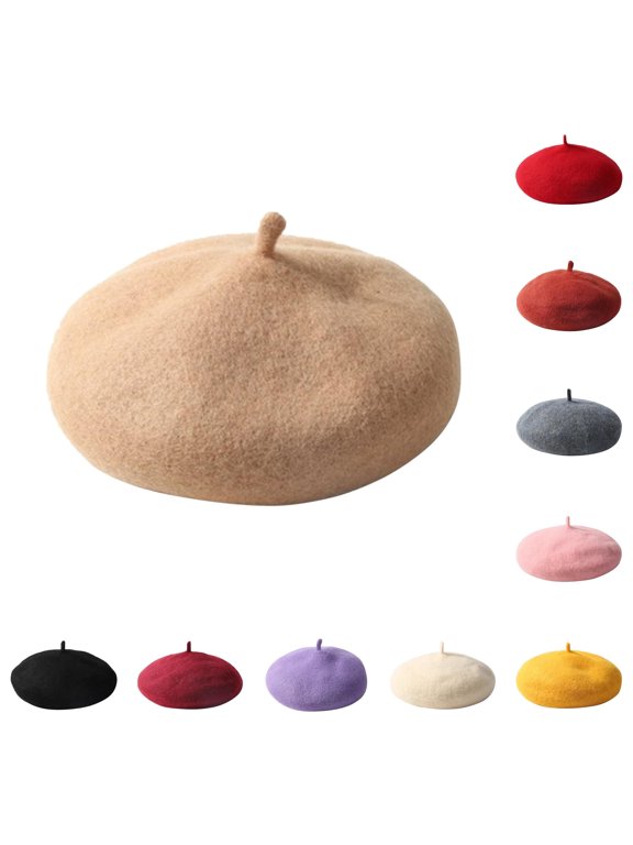 Krdevn Kids Autumn Winter Soft Wool Pumpkin Beret Hat Top Tiny Design Vintage Loose Fit Windproof Warm Casual Unisex Headwear for Toddler Boys Girls