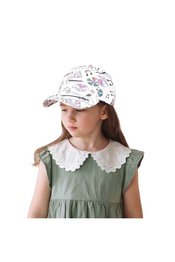 Krdevn Kids Baseball Cap, Retro Music & Game Controller Print Adjustable Hat Size:2-7 Years