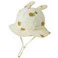 thumbnail image 1 of Krdevn Kids' Bear Print Bunny Sun Hat, Adjustable Breathable Fisherman Cap, Lightweight Summer Hat for Beach & Outdoor Play,0-12 Months, 1 of 2