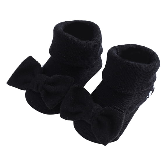 Krdevn Kids Bow Decor Ankle Socks Soft Warm Stretchy Nonâ Floor Socks Cute Princess Style Socks for Baby Girls,0-6 Months
