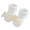 thumbnail image 1 of Krdevn Kids Bow Decor Ankle Socks Soft Warm Stretchy Nonâ Floor Socks Cute Princess Style Socks for Baby Girls,6-12 Months, 1 of 4