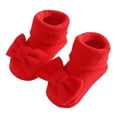 thumbnail image 1 of Krdevn Kids Bow Decor Ankle Socks Soft Warm Stretchy Nonâ Floor Socks Cute Princess Style Socks for Baby Girls,6-12 Months, 1 of 6