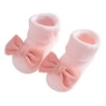 thumbnail image 1 of Krdevn Kids Bow Decor Ankle Socks Soft Warm Stretchy Nonâ Floor Socks Cute Princess Style Socks for Baby Girls,6-12 Months, 1 of 4