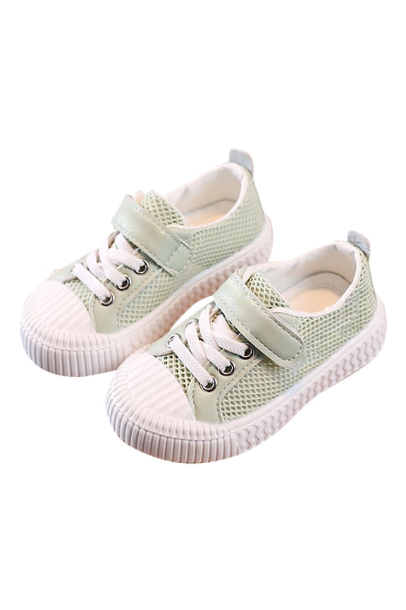 Krdevn Kids Breathable Mesh Cookie Toe Shoes Easy On Casual Sneakers Size:12