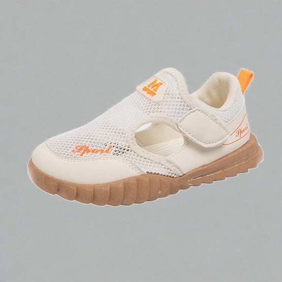 Krdevn Kids' Breathable Mesh Sport Sneakers, Adjustable Hook and Loop Strap, Soft Sole Beach Shoes for Spring, Summer,Sizes 3