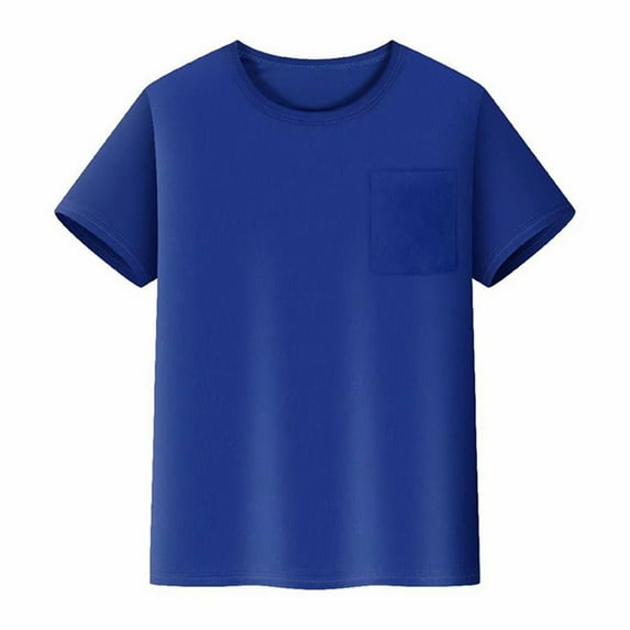 Krdevn Kids' Breathable Mesh T-Shirt, Short Sleeve Soft Cotton Tee with Pocket, Cute Plain Top for Toddler & Children, Comfortable Playwear,Size:11-12 Years