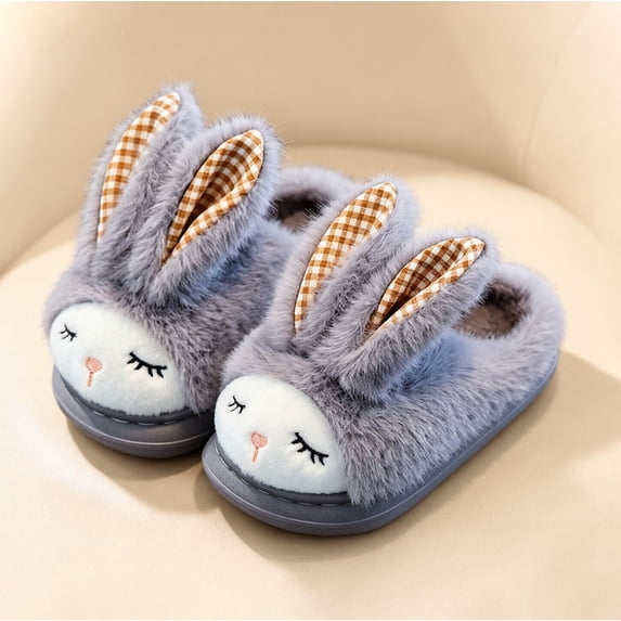 Krdevn Kids Bunny Cute Animal Slippers Soft Plush Build Cuddly ...