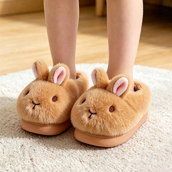 Krdevn Kids Bunny Cute Animal Slippers Soft Plush Build Cuddly ...