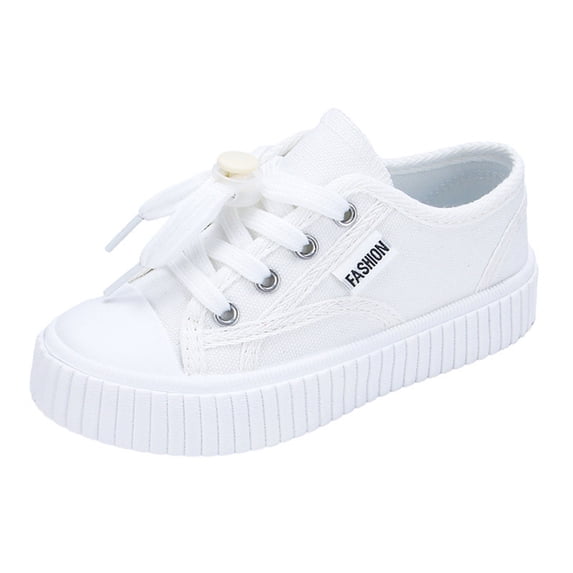 Krdevn Kids Canvas Sneakers Hook and Loop Casual Shoes Size:7.5Y
