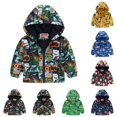 thumbnail image 1 of Krdevn Kids Cartoon Print Hooded Jacket Full Zip Windproof Outerwear Long Sleeve Casual Coat for Boys Girls Outdoor Wear,4-5 Years, 1 of 4