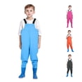 thumbnail image 1 of Krdevn Kids Chest Waders Waterproof Overalls with Integrated Boots Adjustable Straps Durable Water Resistant Waders for Outdoor Play Activities,2 Years, 1 of 7