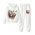 thumbnail image 1 of Krdevn Kids Christmas Hoodie and Pants Set 2 Piece Long Sleeve Hooded Sweatshirt with Jogger Pants Toddler Boys Girls Holiday Casual Outfit Clothing, 1 of 4