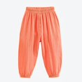 thumbnail image 1 of Krdevn Kids' Cotton Gauze Harem Pants, Breathable Loose-Fit Trousers for Boys & Girls,Orange, 1 of 3