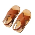 thumbnail image 1 of Krdevn Kids' Cross-Strap Sandals, Adjustable Hook-and-Loop Closure, Soft Sole Breathable Lightweight Sandals for Daily & Beach Wear,5-5.5 Years, 1 of 8