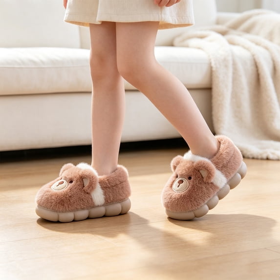 Krdevn Kids Cute Animal Slippers Soft Plush Build Cuddly Character ...