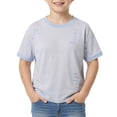 thumbnail image 1 of Krdevn Kids Distressed Short Sleeve T-Shirt Casual Crew Neck Cotton Tee (2-12 Years), 1 of 4