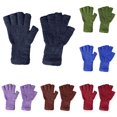 thumbnail image 1 of Krdevn Kids Fingerless Gloves Extra Long Fuzzy Plush Thermal Knit Half Finger Mittens Soft Stretchy Warm Handwear for Winter Indoor Outdoor Activities, 1 of 4