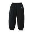 thumbnail image 1 of Krdevn Kids Lined Waterproof Pants, Boys Girls Warm Outdoor Hiking Trousers, Windproof Snow Play Pants with Pockets,Black, 1 of 9