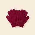 thumbnail image 1 of Krdevn Kids Full Finger Knit Gloves Stretchy Thermal Five Fingered Winter Gloves for Toddler Boys Girls Kindergarten Daily Outdoor Cold Weather Wear,4-8 Years, 1 of 3
