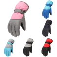 thumbnail image 1 of Krdevn Kids Full Finger Ski Gloves Windproof Thermal Lined Quilted Upper Anti Adjustable Wrist Strap Snow Gloves for Skiing Snowboarding Winter Outdoor Activities, 1 of 8