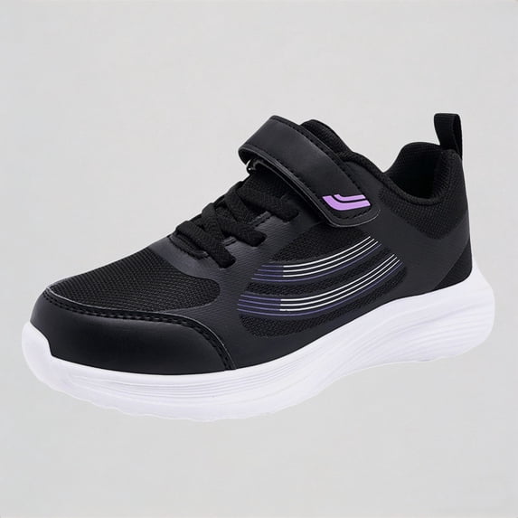 Krdevn Kids Girls Sneakers Breathable Mesh Strap Closure Lightweight Sole Casual Running Sports Shoes for Children,7-8 Years