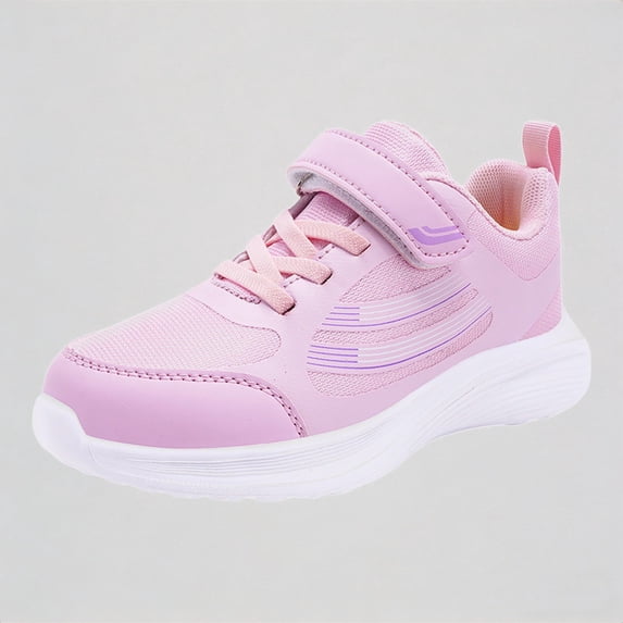 Krdevn Kids Girls Sneakers Breathable Mesh Strap Closure Lightweight Sole Casual Running Sports Shoes for Children,7-8 Years