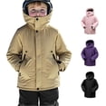 thumbnail image 1 of Krdevn Kids Hooded Winter Jacket, Zip‑Up Thick Warm Windproof Snow Coat, Boys Girls Outdoor Insulated Parka Outerwear,Yellow, 1 of 5