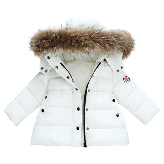 Krdevn Kids Hooded Winter Puffer Coat Warm Zip Up Outerwear Jacket for Boys Girls,3-4 Years