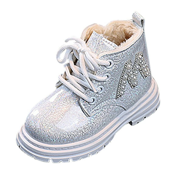 Krdevn Kids' Insulated Winter Boots - Warm Fur-Lined Snow Boots with Non- Sole for Boys and Girls Outdoor Play,Size:6
