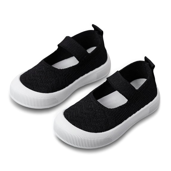 Krdevn Kids Mary Jane Shoes Breathable Knit Slip On Sneakers Size:15-18 Months
