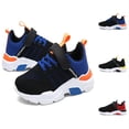 thumbnail image 1 of Krdevn Kids Mesh Athletic Sneakers, Breathable Lightweight Hook and Loop Running Tennis Shoes for Outdoor Training,Blue, 1 of 9