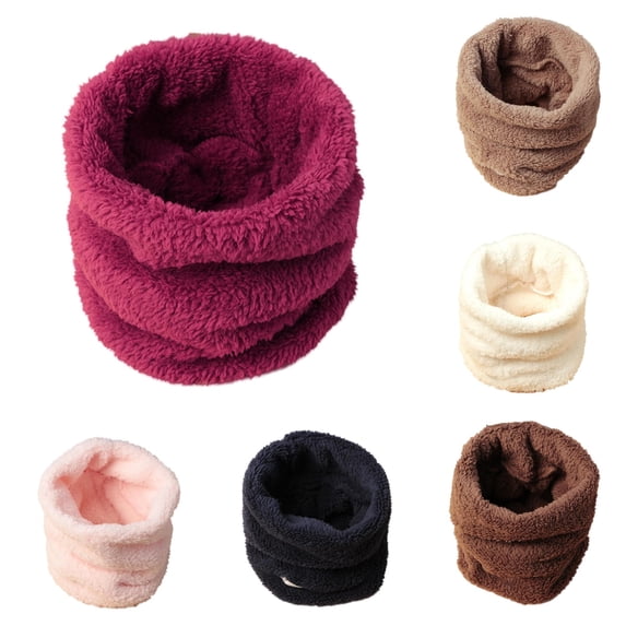 Krdevn Kids Neck Warmer Fuzzy Plush Lined Stretchy Windproof Thermal Neck Gaiter Soft Warm Neck Collar for Boys Girls Autumn Winter Outdoor Daily Cycling Activities