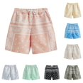 thumbnail image 1 of Krdevn Kids Paisley Print Casual Shorts Elastic Waist Relaxed Fit Breathable Lightweight Bottoms for Beach Play School Outdoor Summer Daily Activities,3-4 Years, 1 of 3
