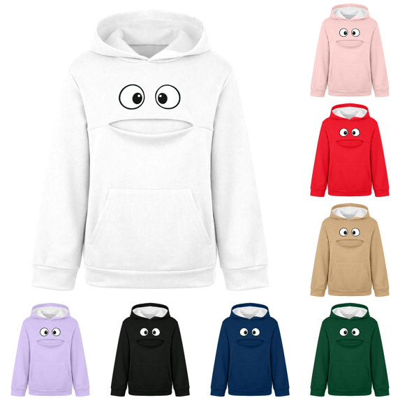 Krdevn Kids Pet Carrier Hoodie with Front Pocket for Small Cats Puppies Soft Long Sleeve Pullover for Daily Walks School Casual Wear,3-4 Years