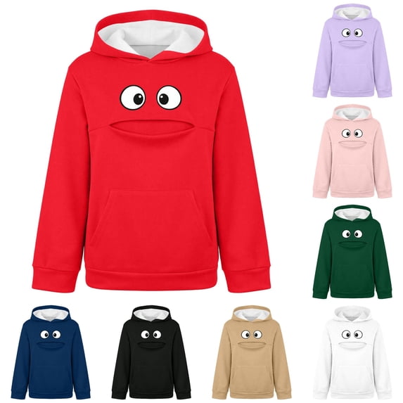 Krdevn Kids Pet Carrier Hoodie with Front Pocket for Small Cats Puppies Soft Long Sleeve Pullover for Daily Walks School Casual Wear,5-6 Years