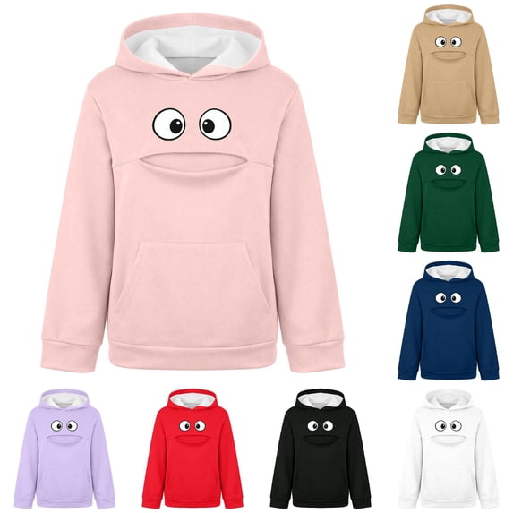 Krdevn Kids Pet Carrier Hoodie with Front Pocket for Small Cats Puppies Soft Long Sleeve Pullover for Daily Walks School Casual Wear,5-6 Years