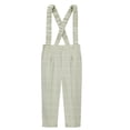 thumbnail image 1 of Krdevn Kids' Plaid Suspender Pants, Casual Suit Trousers with Ruffled Cross Straps, Spring School Pants for Boys,2-3 Years, 1 of 2