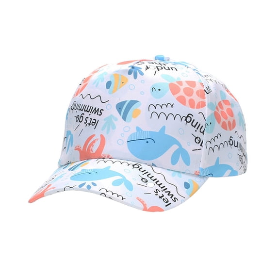 Krdevn Kids Print Baseball Cap UPF50+ Sun Protection Adjustable Snapback Outdoor Beach Trucker Hat Size:4-10 Years