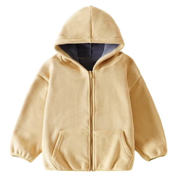 Krdevn Kids Reversible Hoodie Jacket, Warm Double-Sided Coat for Boys and Girls Autumn and Winter,13-14 Years