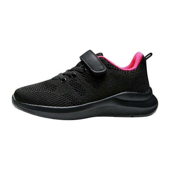 Krdevn Kids Shoes - Boys' Breathable Sneakers with Strap Comfortable Running Shoes for Kids Lightweight Casual Sports Footwear,Color:Hot Pink,Size:9.5-10Years