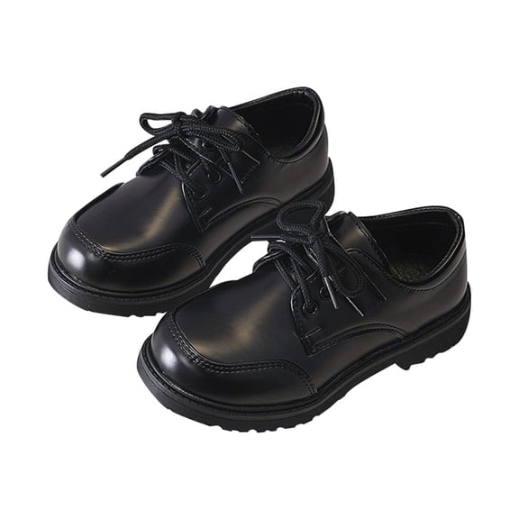 Krdevn Kids Shoes - Boys Dress Shoes Classic Comfort Wingtip Lace Up Formal Shoes for Kids Stylish School Wedding Party Casual Wear,Color:BK2,Size:10.5-11Years