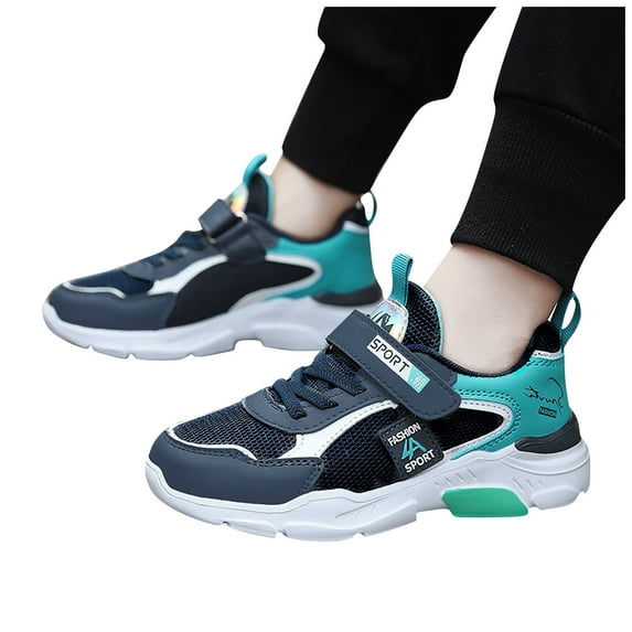 Krdevn Kids Shoes - Boys Girls Shoes Kids Tennis Running Walking Lightweight Sneakers for Little/Big Kid,Color:Blue,Size:6-7 Years