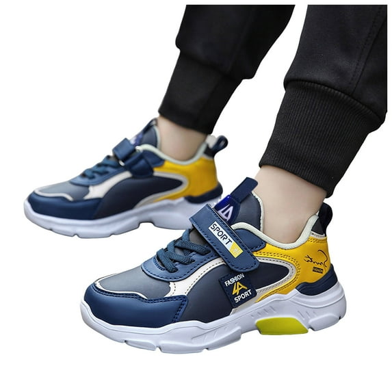 Krdevn Kids Shoes - Boys Girls Shoes Kids Tennis Running Walking Lightweight Sneakers for Little/Big Kid,Color:Yellow,Size:9.5-10 Years
