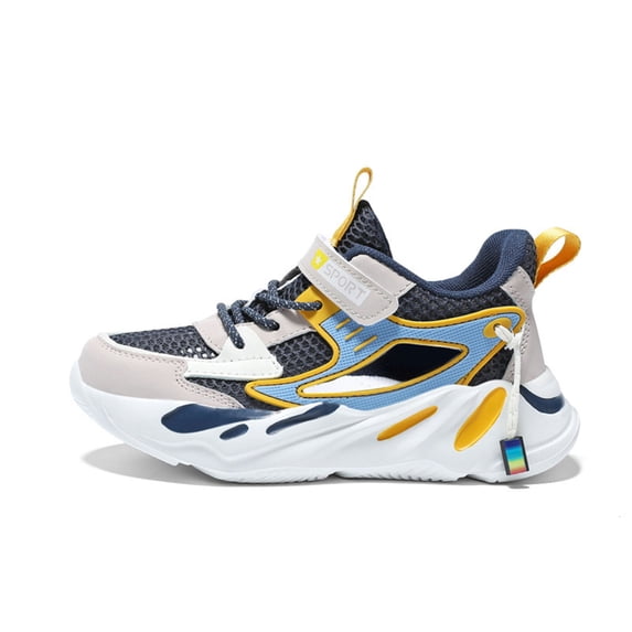 Krdevn Kids Shoes - Boys Sneakers for Kids Lightweight Breathable Mesh Sports Shoes for Daily Wear Outdoor Activities Hiking Picnics Non Walking Shoes,Color:Dark Blue,Size:5.5-6 Years