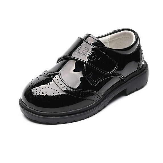 Krdevn Kids Shoes - Boys Sneakers for Weddings and Performances Stylish British Dress Shoes for School Elegant Footwear for Formal Occasions,Color:BK2,Size:4years