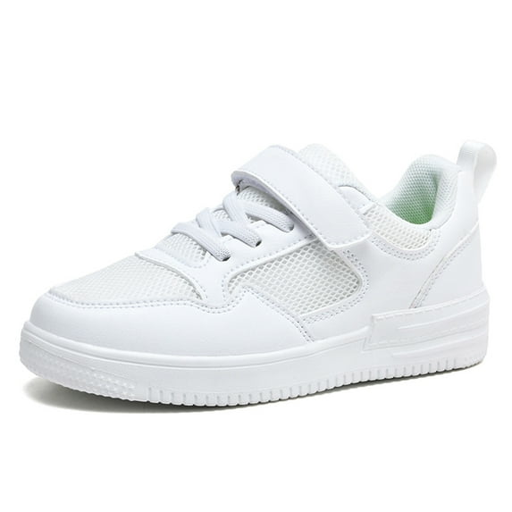 Krdevn Kids' Breathable Mesh Sneakers, Hook-and-Loop Strap Non-Lace Up Shoes, Lightweight & Comfortable Casual Sports Shoes for Girls,4.5-5 Years