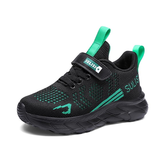 Krdevn Kids Shoes - Children's Mesh Lace Up Sneakers Color Matching Casual Comfortable Running Shoes,Color:Black,Size:8-9 Years