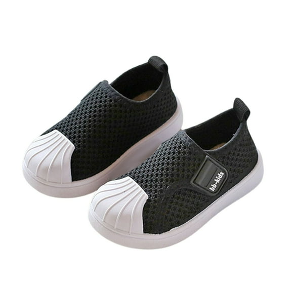 Krdevn Kids Shoes - Children's and Children's Board Shoes Comfortable Soft Sole Mesh Breathable Sports Shoes for Boys and Girls,Color:Black,Size:24