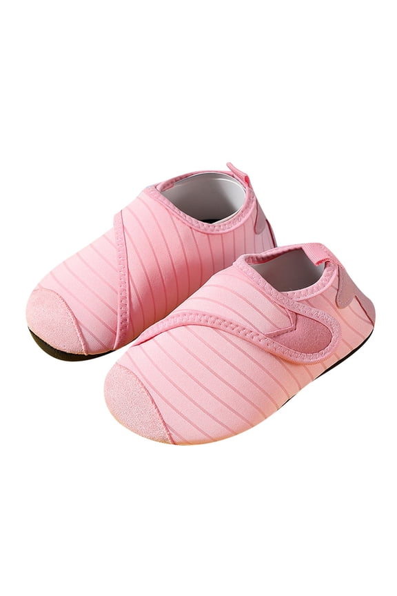 Kids Shoes - Girls Sneakers for Toddlers Soft Sole Non Beach Shoes with Prints Easy Closure for Everyday Wear,Color:Pink,Size:2 Years