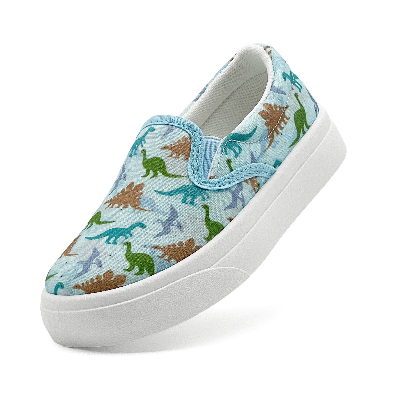 Kids Shoes - Kids Canvas Sneakers for Boys Girls Toddler on Casual Shoes with Dinosaur Print Comfortable Lightweight Breathable for Daily Walking Play School,Color:Blue,Size:13-14 Years